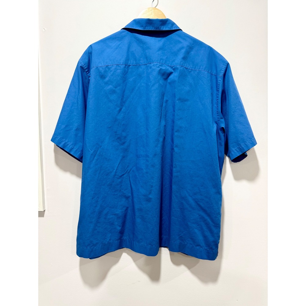 Cubavera Mens Blue Short Sleeve Guayabera Cuban Style Embroidered Shirt XXL - Picture 2 of 6